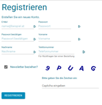 Account registrieren - Schritt 1